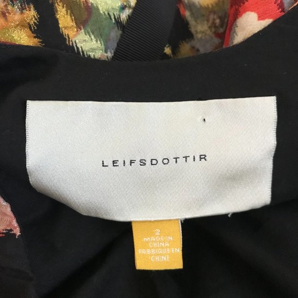 Leifsdottir Anthropologie Floral Formal Dress with Ribbon Tie Size 2 - Picture 5 of 14